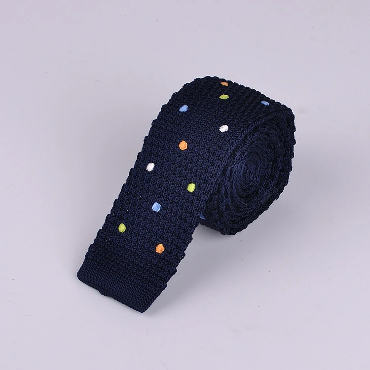 2017 Designer's Casual Knitted Ties Wedding Party Knitting Necktie for Man Dark Blue with