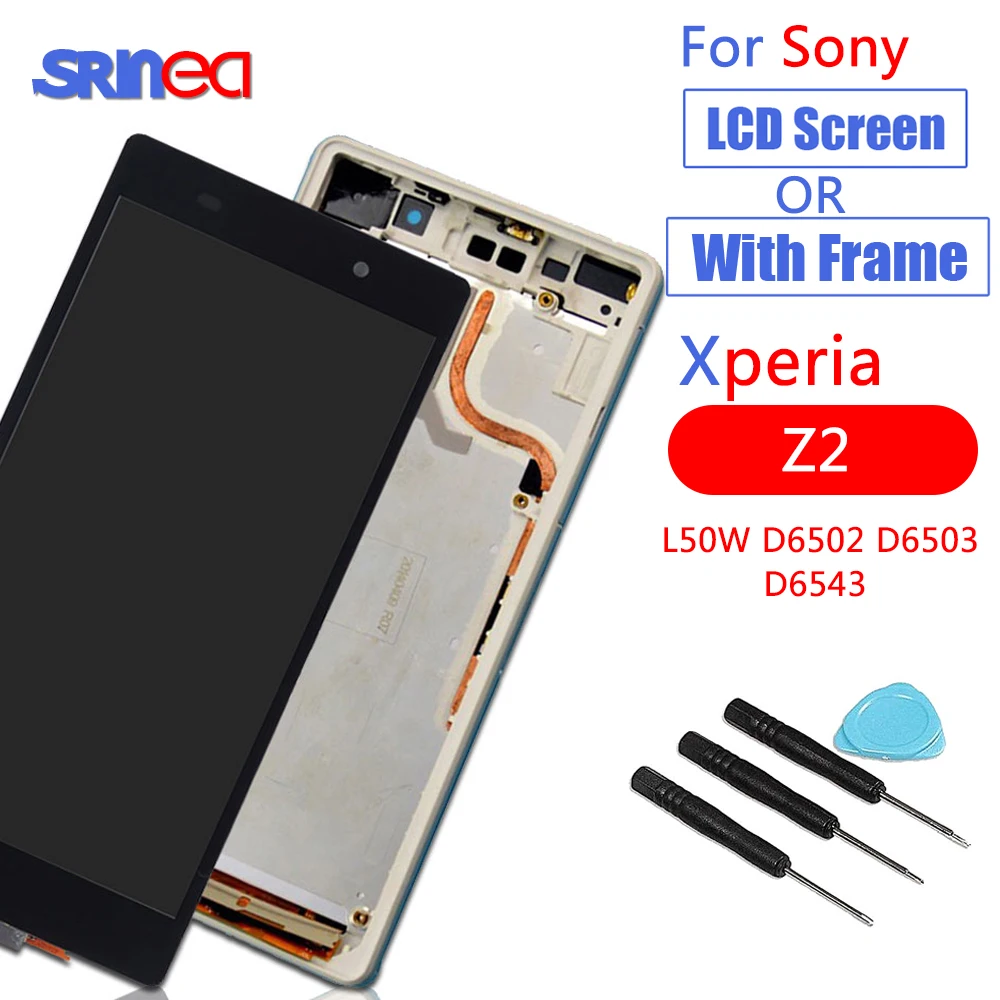

LCD For SONY Xperia Z2 LCD Display Touch Screen Digitizer Assembly Replacement D6502 D6503 D6543 LCD with Frame + Adhesive