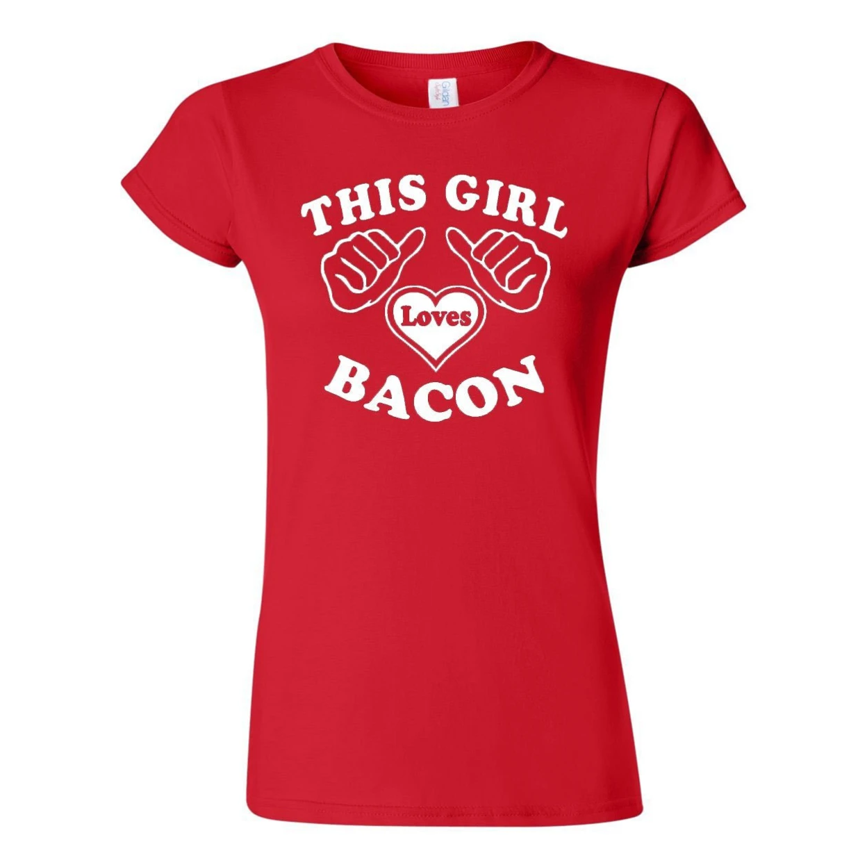 City Shirts Women's This Loves Bacon T-Shirt (2)