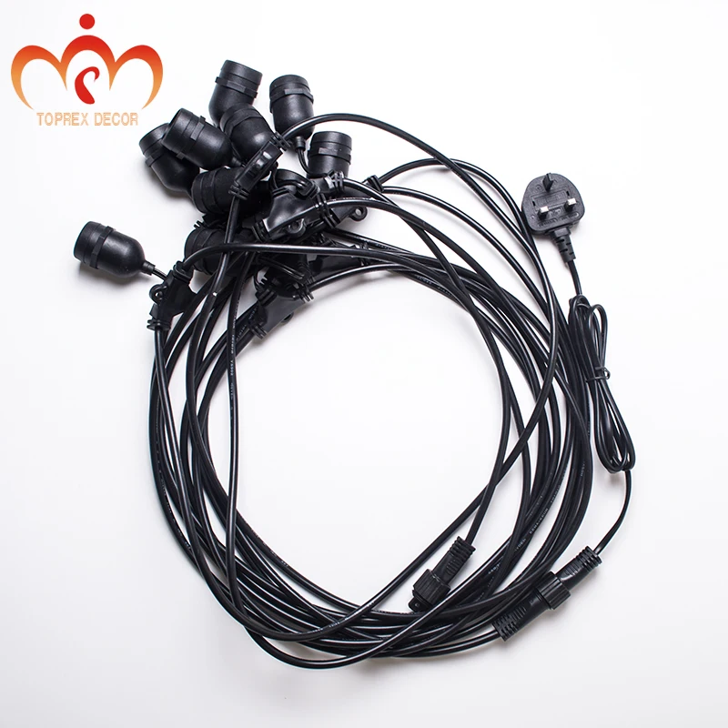 10m / 32.8ft E27 black Dropping festoon lights christmas party decoration outdoor belt lighting commercial patio light stringer 10m / 32.8ft E27 black Dropping festoon lights christmas party decoration outdoor belt lighting commercial patio light stringer