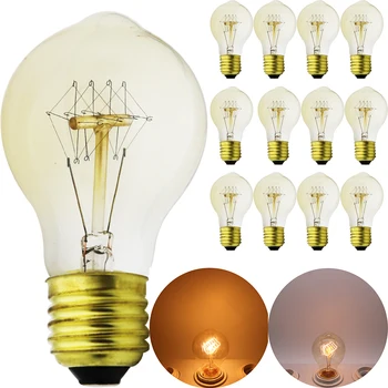 

6x A19 Retro Edison light bulb E27 40W dimmable retro tungsten light bulb incandescent Christmas decoration lighting chandelier