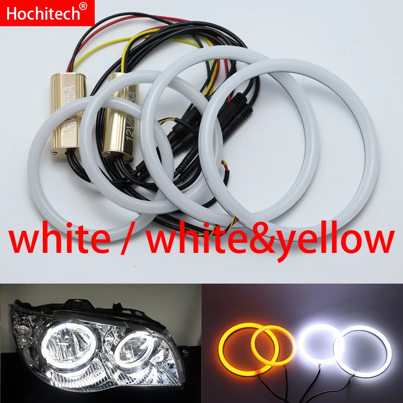 for Fiat Albea 2005 2006 2007 2008 2009-2012 White &amp yellow Cotton LED Angel eyes kit halo ring Turn signal light | Автомобили и