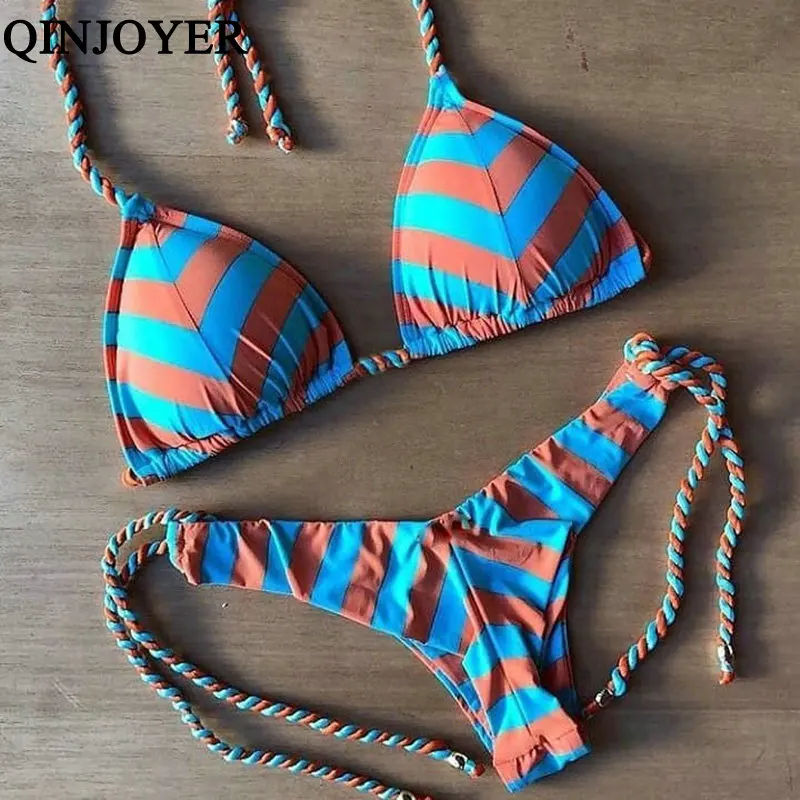

QINJOYER Micro Brazilian Bikini Women Mini Tanga Swimsuit 2019 Bathing Suits Women Swimwear String Bikini Set Women