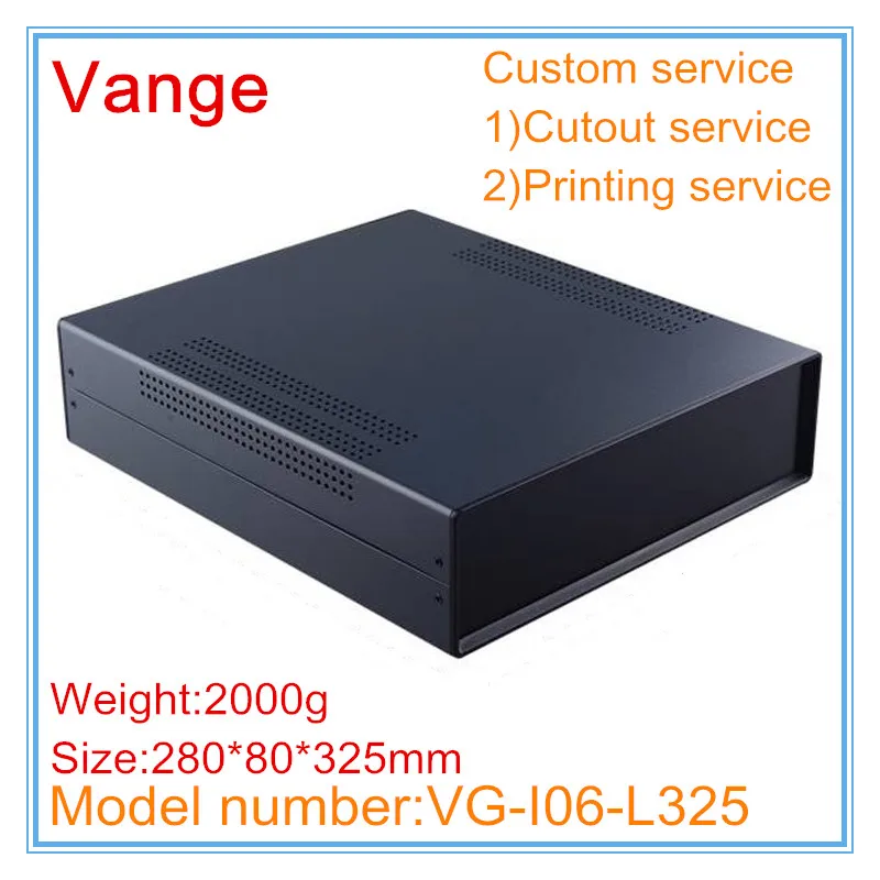 

1pcs/lot electronic cases 280*80*325mm iron metal instrument box case with ABS plastic panels for electronic system