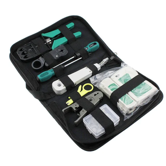 

11pcs/set RJ45 RJ11 RJ12 CAT5 CAT5e Portable LAN Network Repair Tool Kit Utp Cable Tester AND Plier Crimp Crimper Plug Clamp PC