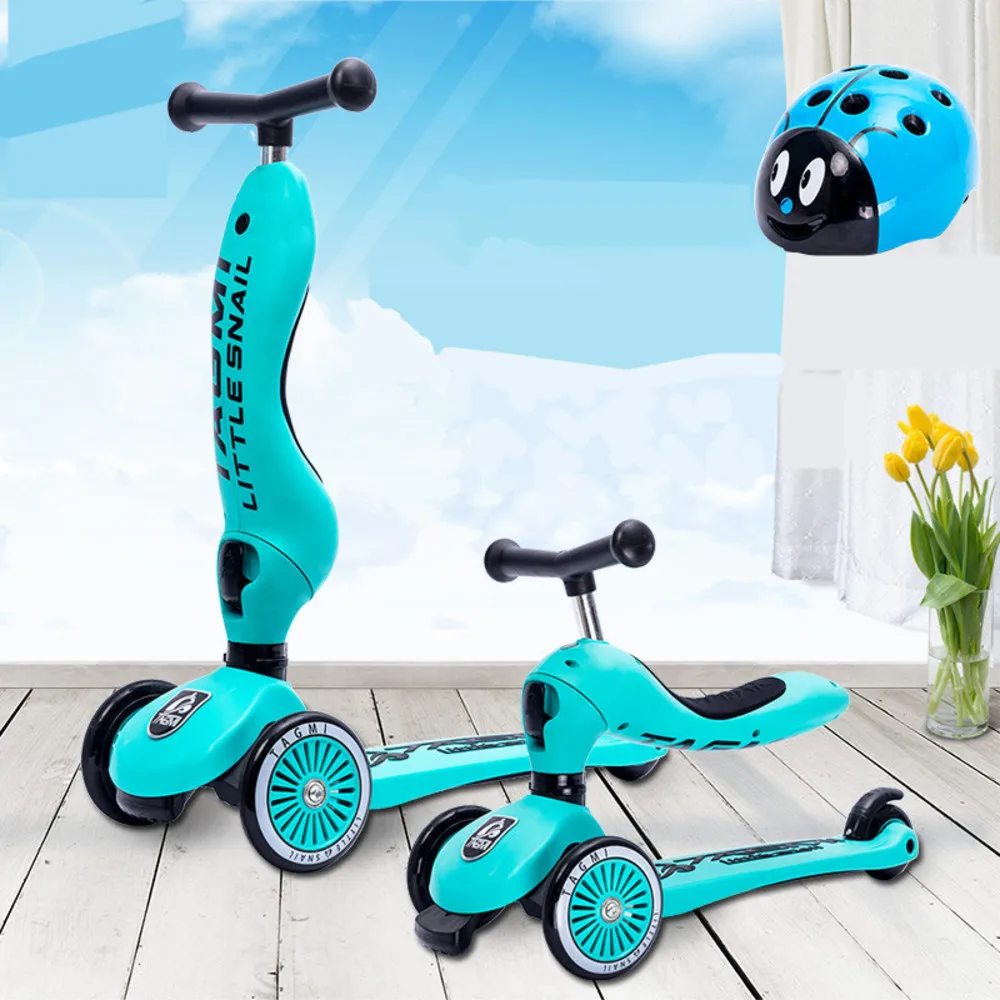 

New Little Snail Ride Bike Scooter Child Combo 3 Wheel 1-5 Years Multifunction Baby Buggy Bicycle