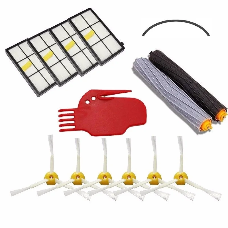 

Tangle-Free Debris Extractor Brush +4 Heap filter +6 side brush for iRobot Roomba 800 870 880 980 Vacuum Cleaner Accessories