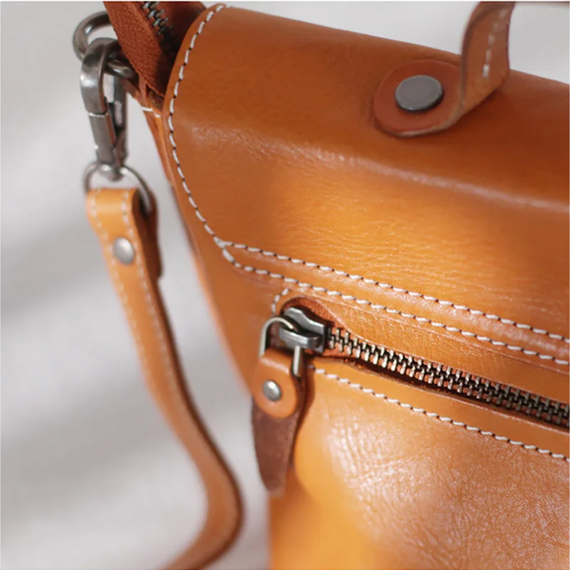 AETOO Flip envelope bag, women's slanted one-shoulder bag, art handmade leather retro soft leather handbag