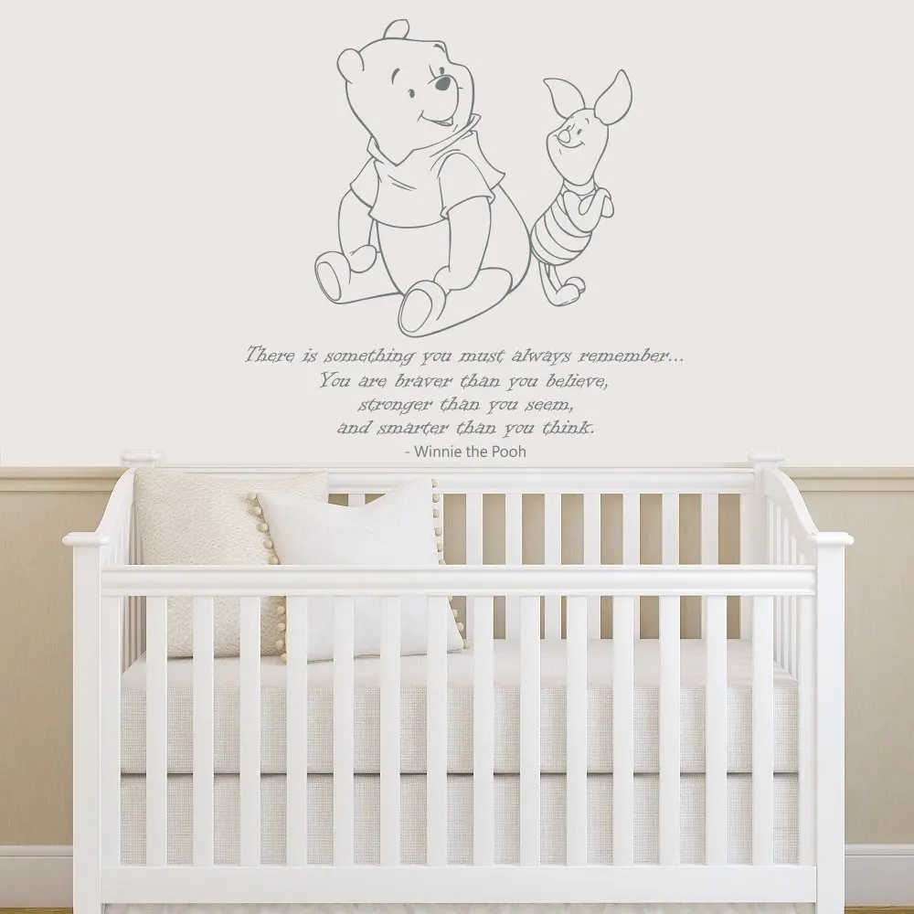Winnie the Pooh Quote Wall Decal Vinyl Sticker Decals Quotes Braver