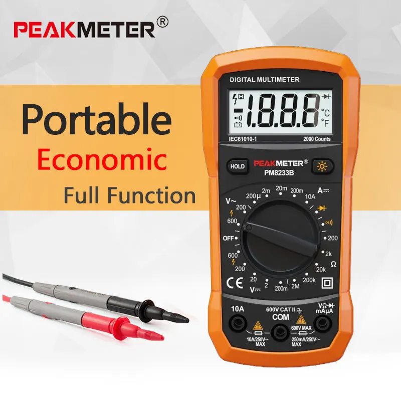 Handheld Pocket Size 2000 Counts Manual Digital Multimeter Multitester