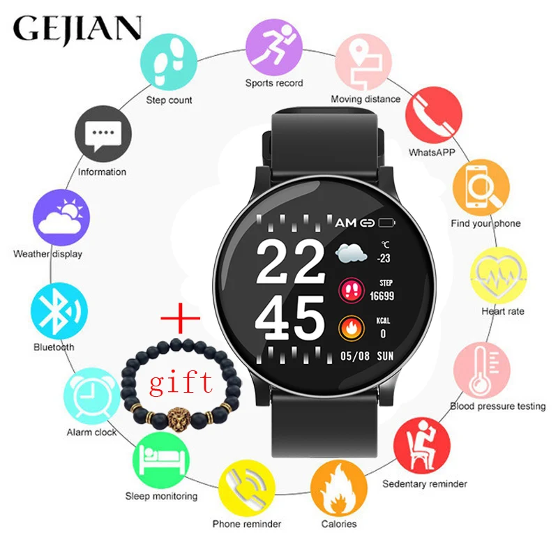 

GEJIAN Smart Watch Men's Women's Waterproof Health Heart Rate Monitoring Multi-Sports Mode Gravity Sensing Bluetooth OTA Upgrade