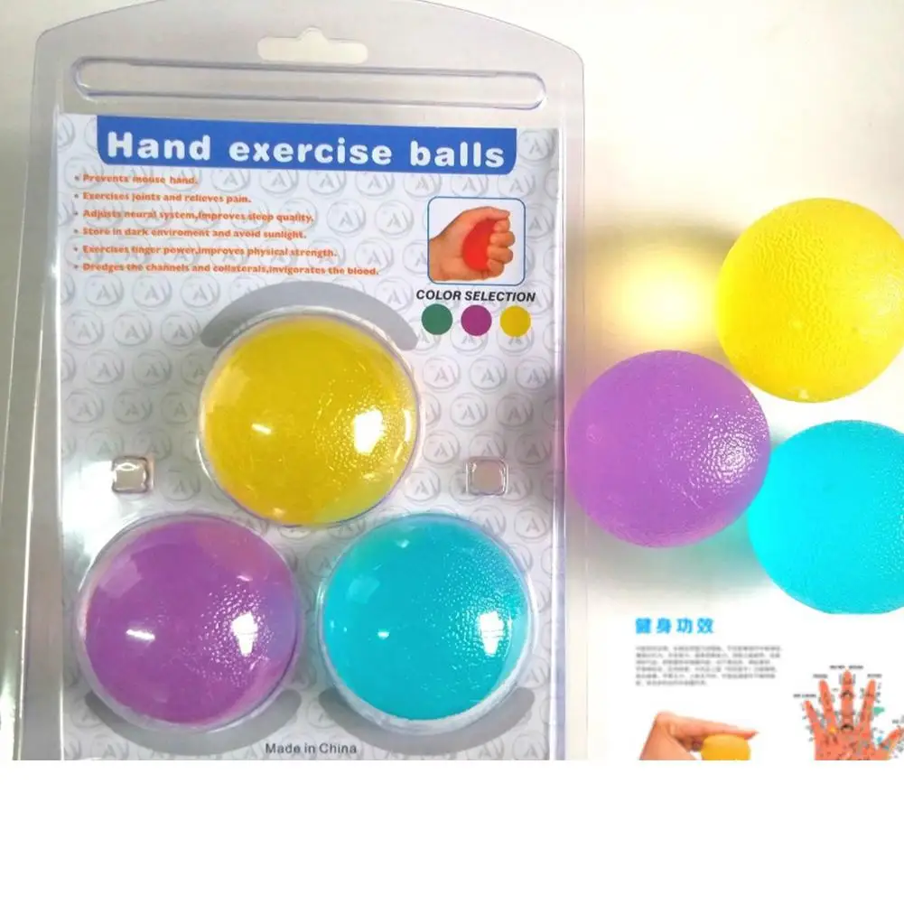 

3pcs Silicone Hand Exercise Balls Squeeze Stress Relief Balls Hand Grips Training Gripping Ball for Hand Physical Therapy