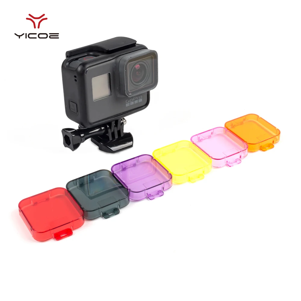 

Lens Filter Lens Colorful Underwater Sea Diving Cover Cap Hood for Go pro Hero7 6 5 Gopro Hero76 5 Action Camera Accessories Kit