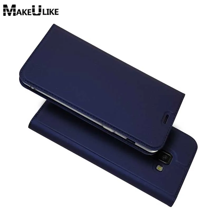 

MAKEULIKE Slim Magnetic Case For Samsung Galaxy A6 2018 Plus Flip Cover PU Leather Phone Bags Cases For Samsung A6 2018 Coque