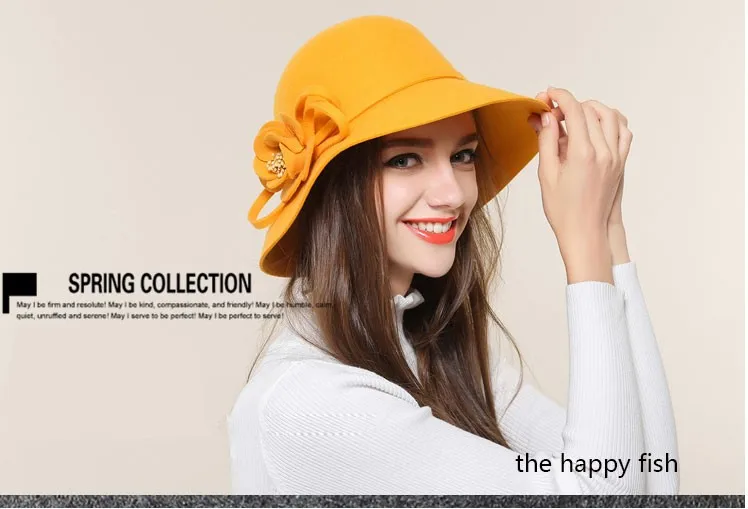 Charming Fedoras ! Women Fedora Hat for Woman Fedora Hats Wide Brim Fedora hat Women Wool  Fedoras Flora (11)