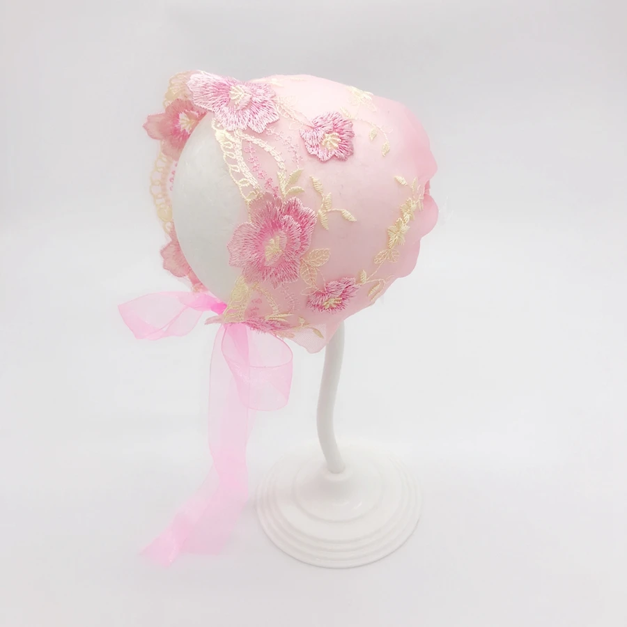 Кружевная шапочка для новорожденных; реквизит для фотосессии; шляпа для фотографирования новорожденных; шапочка с цветочным рисунком;# P2169