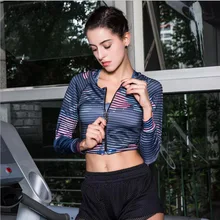 Женские yoga Пальто кофта с длинными рукавами быстросохнущая дышащая спортивная куртка для занятий фитнесом Бег с высокой талией, для фитнеса одежда