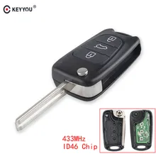 KEYYOU 433 мГц ID46 чип 3 кнопки Управление удаленный ключевой для hyundai 2011-2013 YF Sonata Fob авто автомобиль сигнал тревоги Key TOY40 лезвие