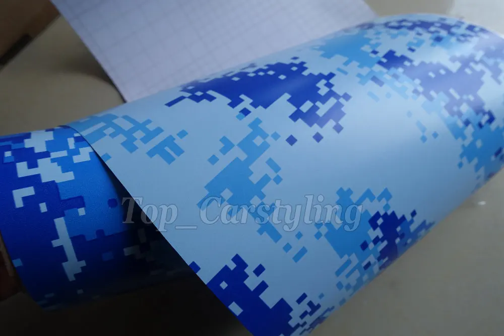blue military camo vinyl camouflage car wrapping film (3)