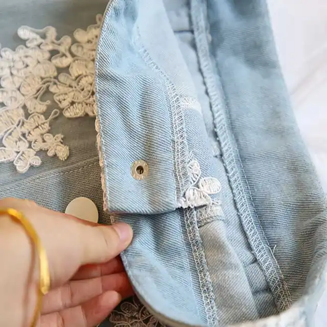 New Women Skirts Suits 2018 Ruffles Lace Up Bows Shirts Blouses + Denim Lace Embroidery Skirt Suits Clothing Sets NS399