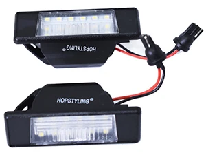 Hopstyling супер яркий 18SMD 3528 2 шт для Nissan QASHQAI MARCH PATHFINDER R51 JUKE PRIMERA P12 светодиодный фонарь для номерного знака - Испускаемый цвет: White