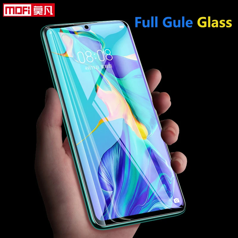 

Huawei P30 Full Glue Tempered Glass Screen Protector 9H 2.5D MOFi Original Full Cover Premium huawei p30 lite protective film