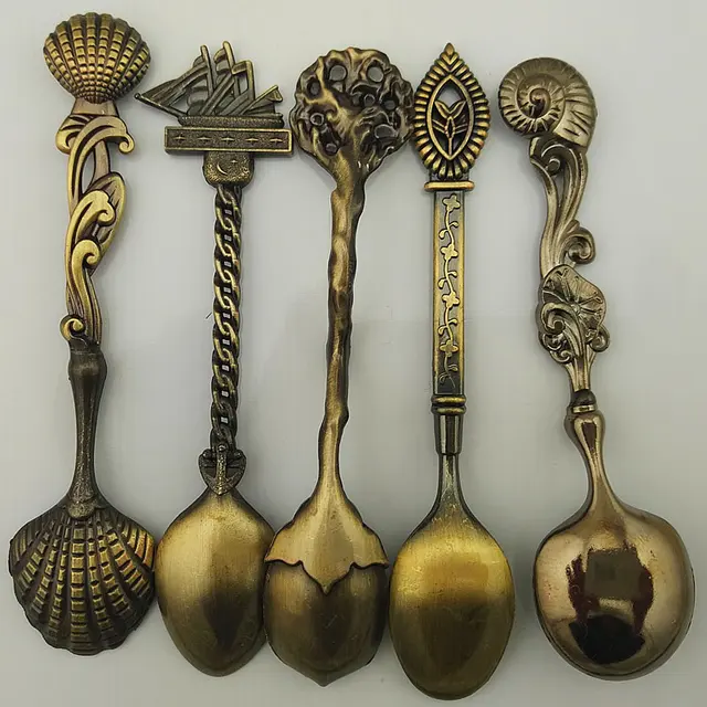 Buy 5pcs/Set Mini Vintage Coffee Spoons Creative