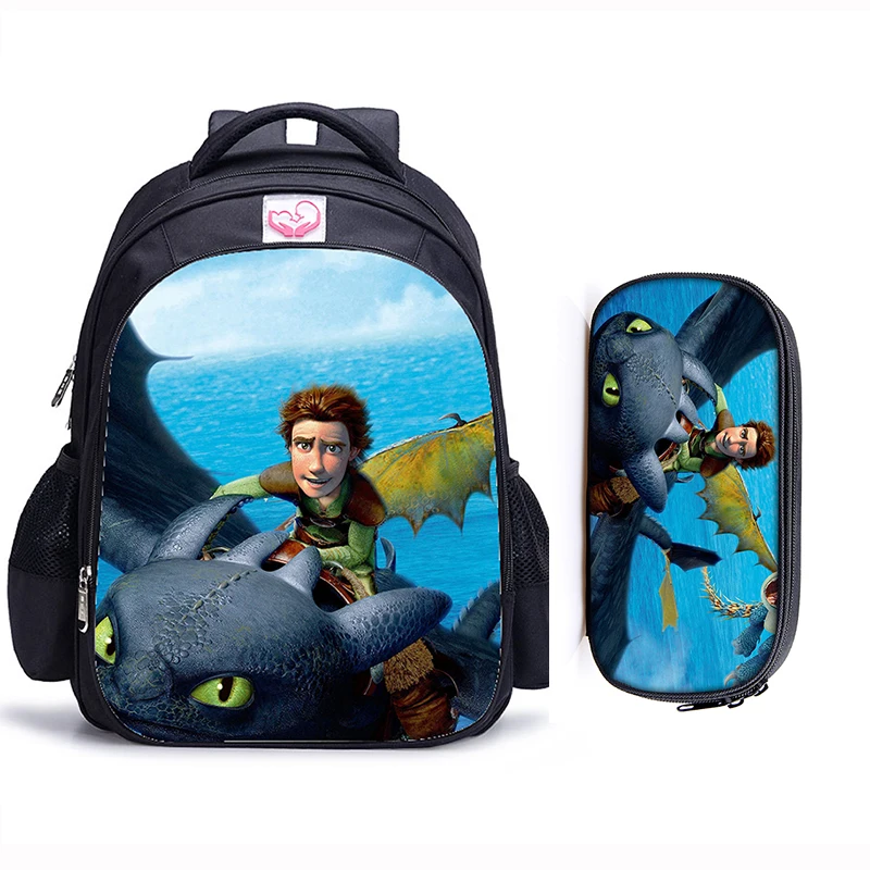 16 дюймов, Как приручить дракона 3, детские школьные сумки, ортопедический рюкзак, детский школьный рюкзак для мальчиков и девочек, Mochila Infantil, сумки с рисунком - Цвет: 2pcs 3
