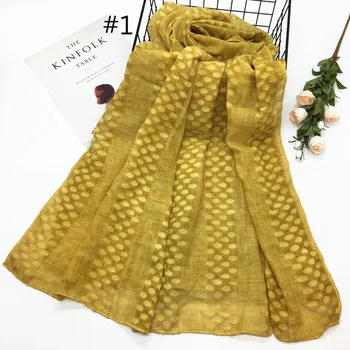 

Plain Colour Dot Scarf Muslim Hijabs Scarf Long Shawl Women Cotton Headscarf Islamic Soft Headband Turban 170x70cm