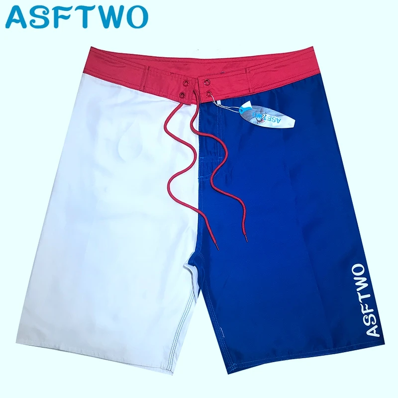 

ASFTWO New Design Trunks Male Polyester Beach Pants Men's Board Shorts Patchwork Casual Shorts XL XXL Water Sports 30-38