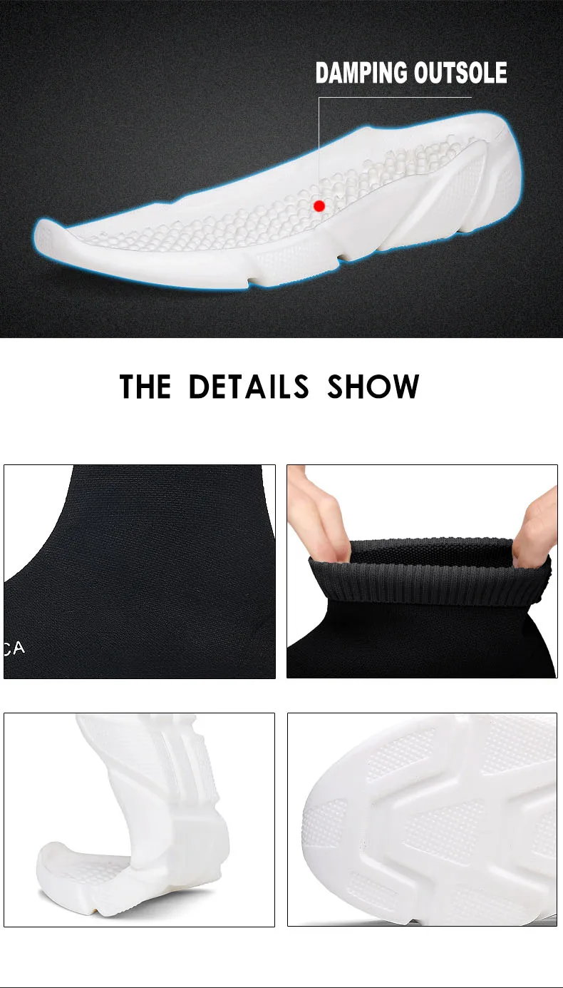 Sneakers Women Men Knit Upper Breathable Sport Shoes Sock Boots Woman Chunky Shoes High Top Running Shoes For Men Women (6)
