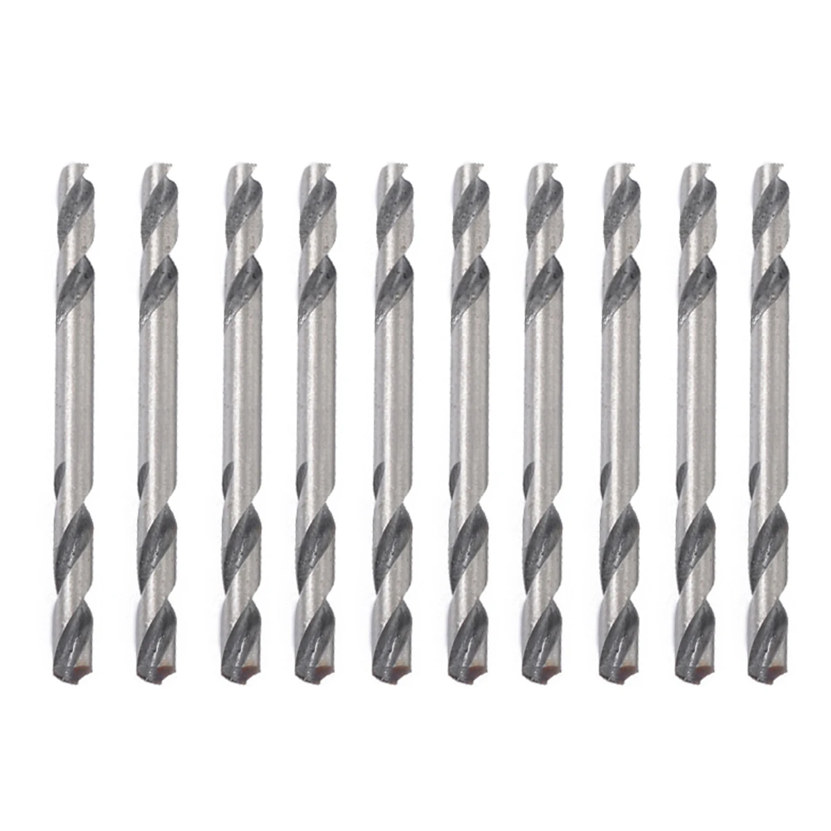 10pcs 3.2mm Dia. HSS Double Ended Spiral Drill Bits Twist Drill Tools Set For Aluminum Alloy Plastic Low Hardness Drilling Tool