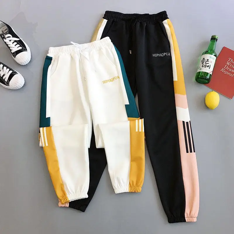  New Sports Pants Women's Harem Pants Harajuku Streetwear Nine Pants Korean Version Of The Loose Thi