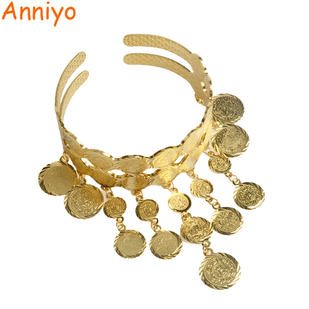 Buy Anniyo Gold Color Arab Coins Bangle Women Islam