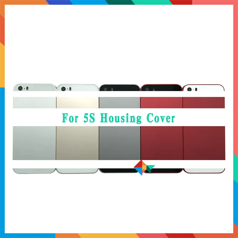 Skup Wysokiej jakości dla iphone 5 5G 5S SE tylna obudowa pokrywa pokrywa baterii obudowa z klapką środkowa rama + naklejka na baterię