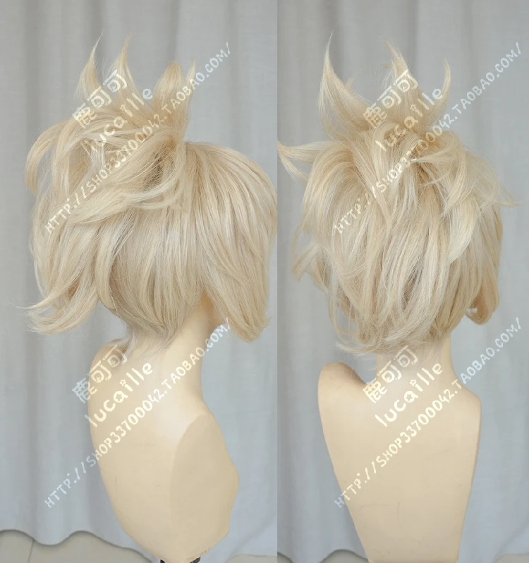 Игра OW Angela Mercy короткий льняной блонд конский хвост термостойкий косплей костюм парик