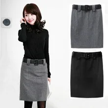 DANJEANER осенне-зимние юбки-карандаш для женщин, плотная теплая шерстяная обтягивающая юбка, большие размеры, Офисная длинная юбка