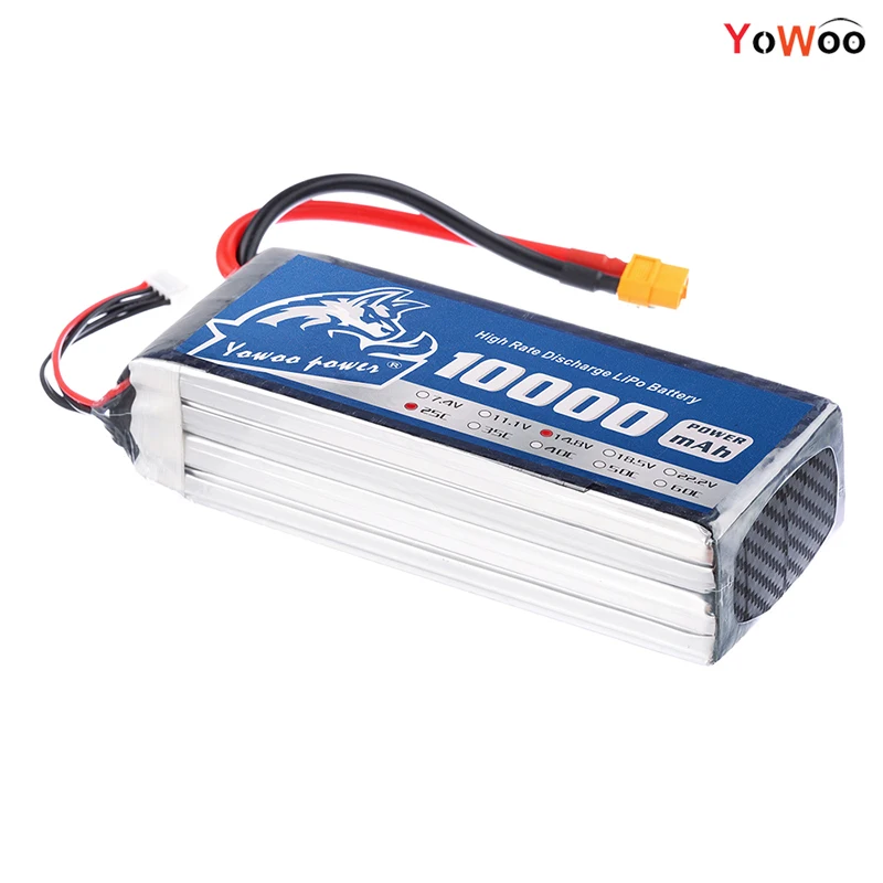 

YOWOO RC LiPo 4s Battery 14.8V 10000mAh 25C 50C Drone AKKU For UAV Helicopter Multi-rotor Quadcopter Airplane Boat Car