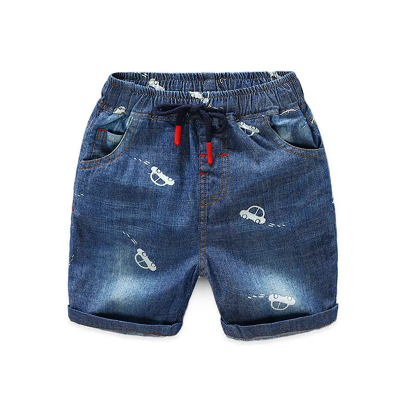 Летние детские шорты джинсы для маленьких мальчиков и девочек детские брюки с рисунками хлопковые шорты брюки розничная, от 2 до 6 лет