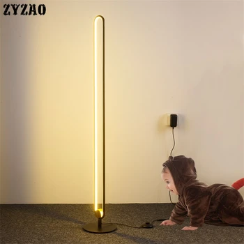 

Nordic Minimalist Floor Lamp Creative Personality Bedroom Bedside LED Standing Lamps for Living Room Home Decor Iron Stand Light