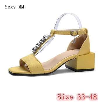 

Summer High Heels Peep Toe Shoes Women Pumps High Heel Sandals Woman Gladiator Sandals Plus Size 33 - 40 41 42 43 44 45 46 47 48