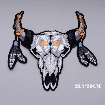 

High quality Tibetan antelope embroidery patch applique for DIY clothing accessory patch