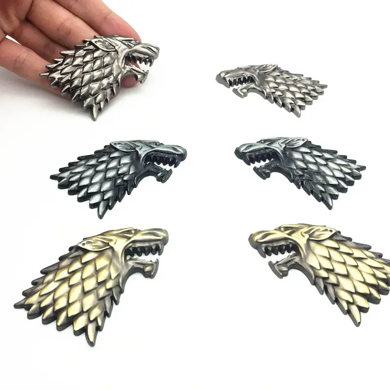

2pcs Wolf Wolverene Head 3D Metal Car Auto Motorcycle Logo Emblem Badge Sticker DIY NEW Gun Silver Bronze Car-Styling