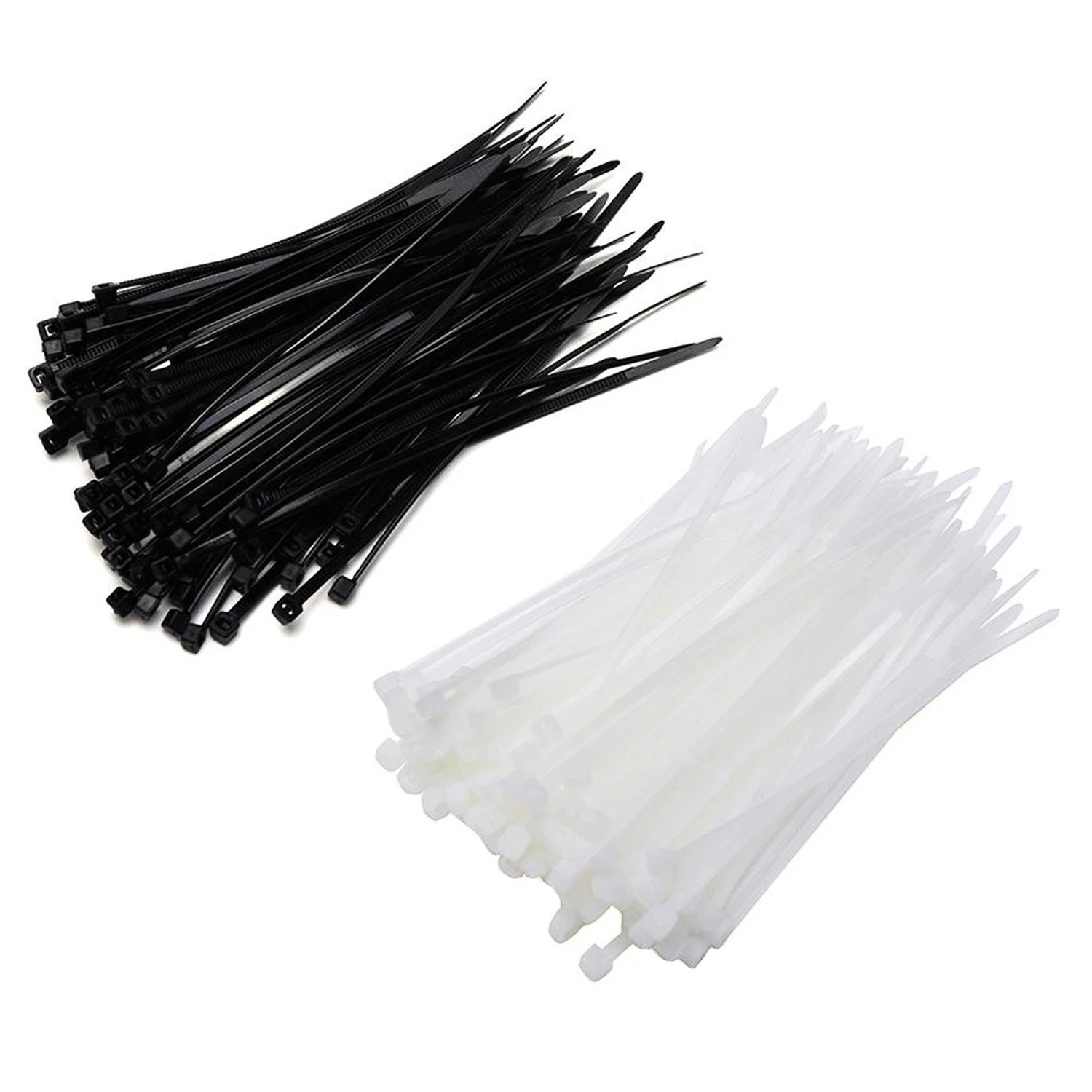 6 Inch Nylon Cable Ties in Black and White, 200 Piecesin Cable Ties