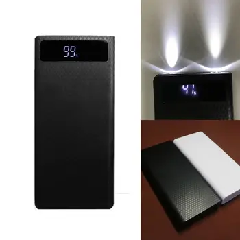

Portable Slim Dual USB LED Light 8x 18650 Battery DIY Power Bank Box Holder Case For Mobile Phone