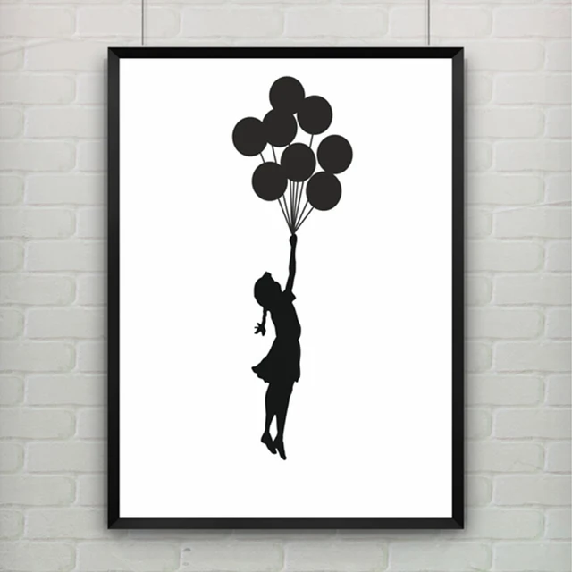 Girl With Balloons by Banksy Print Abstract Modern