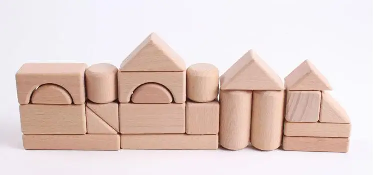 22 шт. Буковые строительные блоки детские игрушки высококачественный монтажный блок игрушки Детские деревянные игрушки строительные блоки без краски подарок