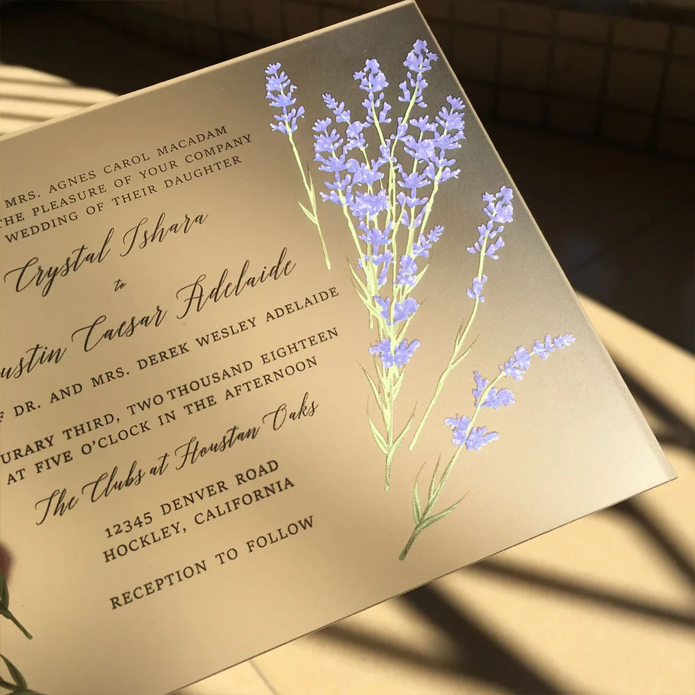  100Pieces Per Lot 5x7inch Frosted Acrylic Wedding Invitation Cards SHIP TO USA ONLY - 32881656107