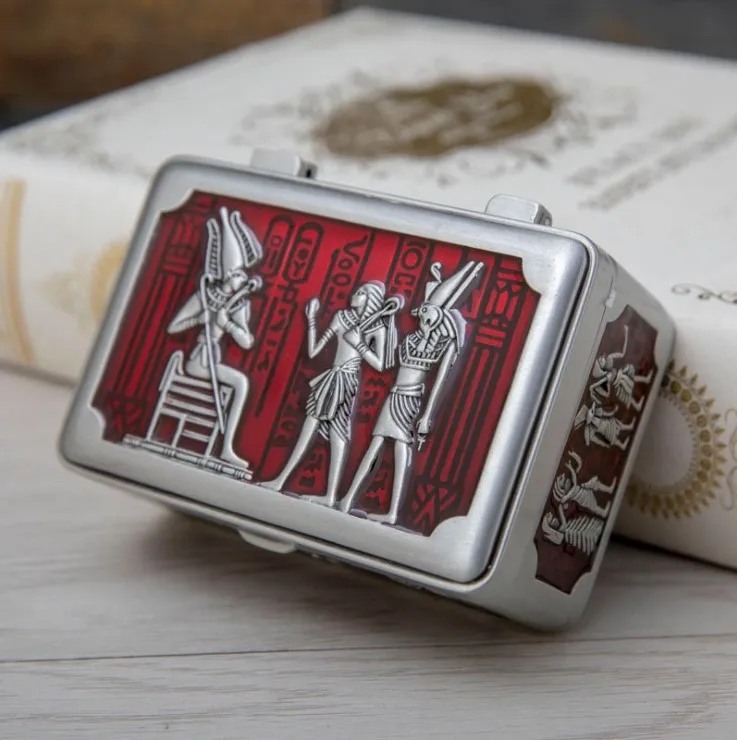 

Europe Jewelry Box Ancient Egypt Neckalce Beads Bracelet Rings Storage Case Organizer Metal Art Home Decoration storage box Z187