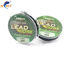 Jeely камуфляж крупный Карп Рыболовная Тонущая оплетка Hybird Leadcore леска 35 фунтов/45 фунтов/55 фунтов/5 м